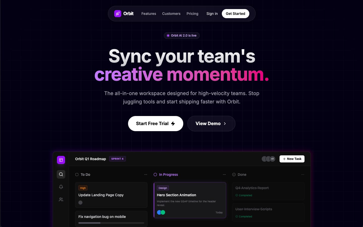 Project Delta Landing Page